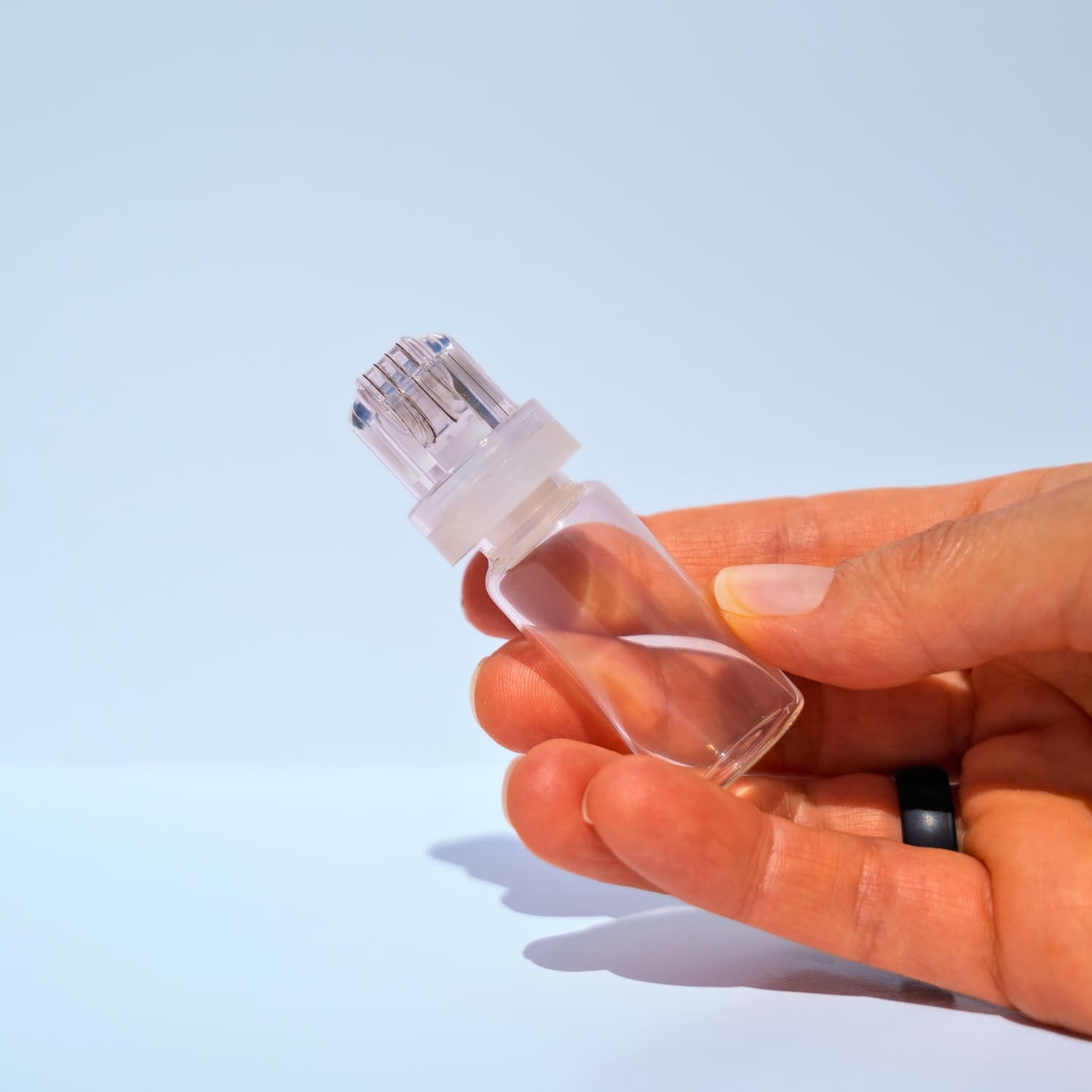 Hydra Roller ready for use – compact, refillable skincare tool on clean surface