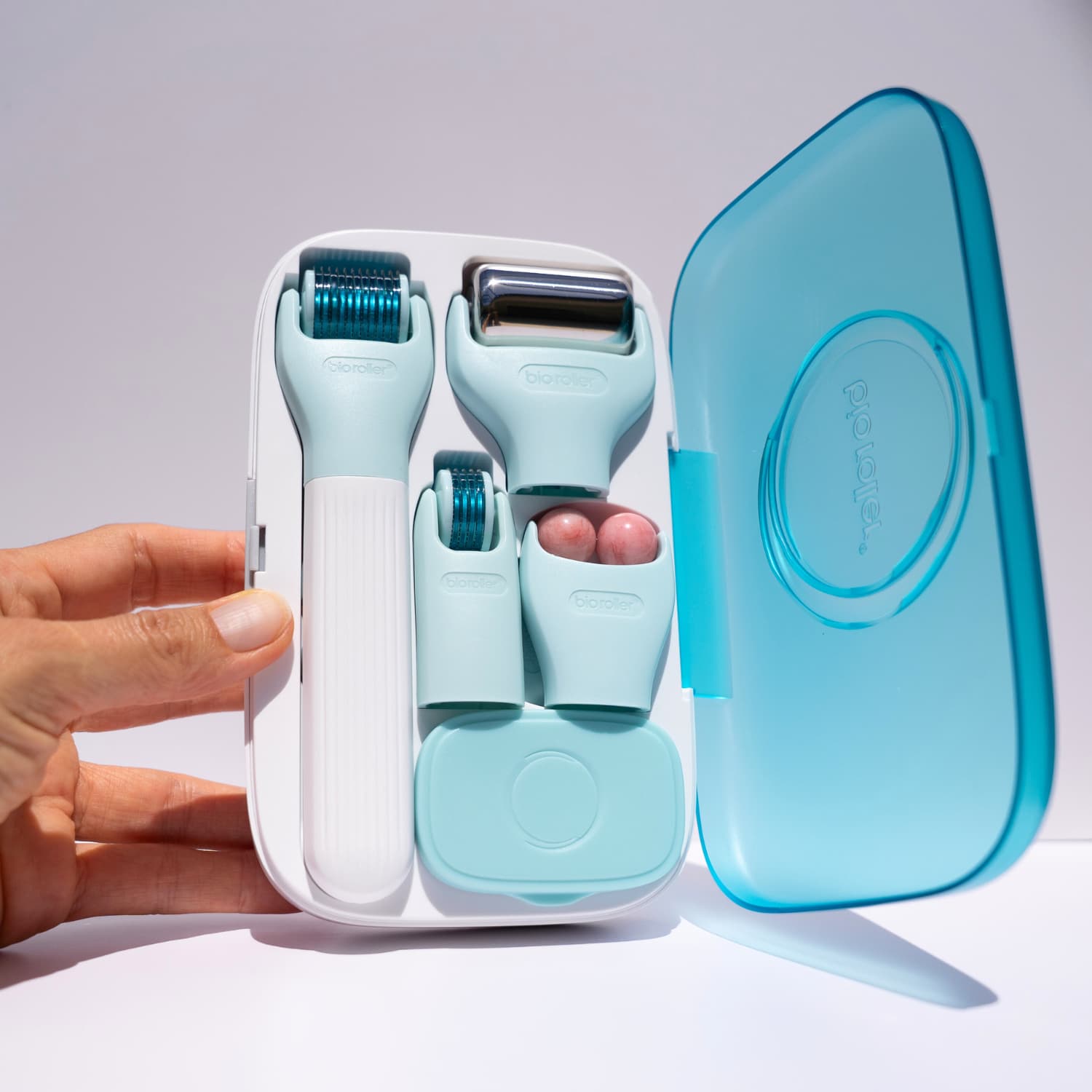 Beautimate 10-in-1 skincare roller set with interchangeable heads and storage case