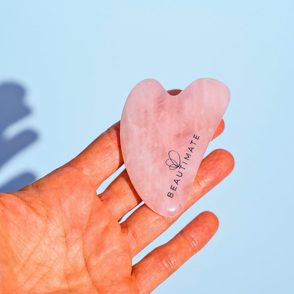 Daily skincare routine with Beautimate jade roller and gua sha for circulation boost