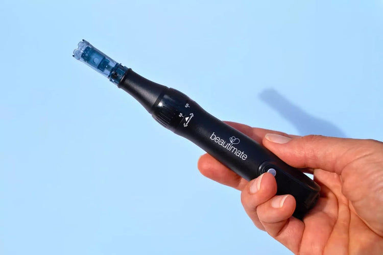 hand holding beautimate microneedle pen 