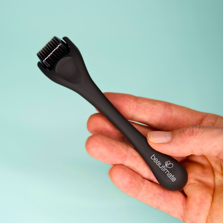 woman holding beautimate microneedling derma roller
