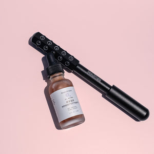 germanium roller with hyaluronic acid serum for radiant glowing skin