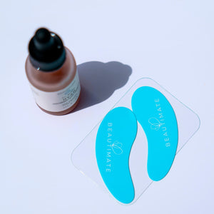 Pair of reusable food-grade silicone eye patches for under-eye skincare.
