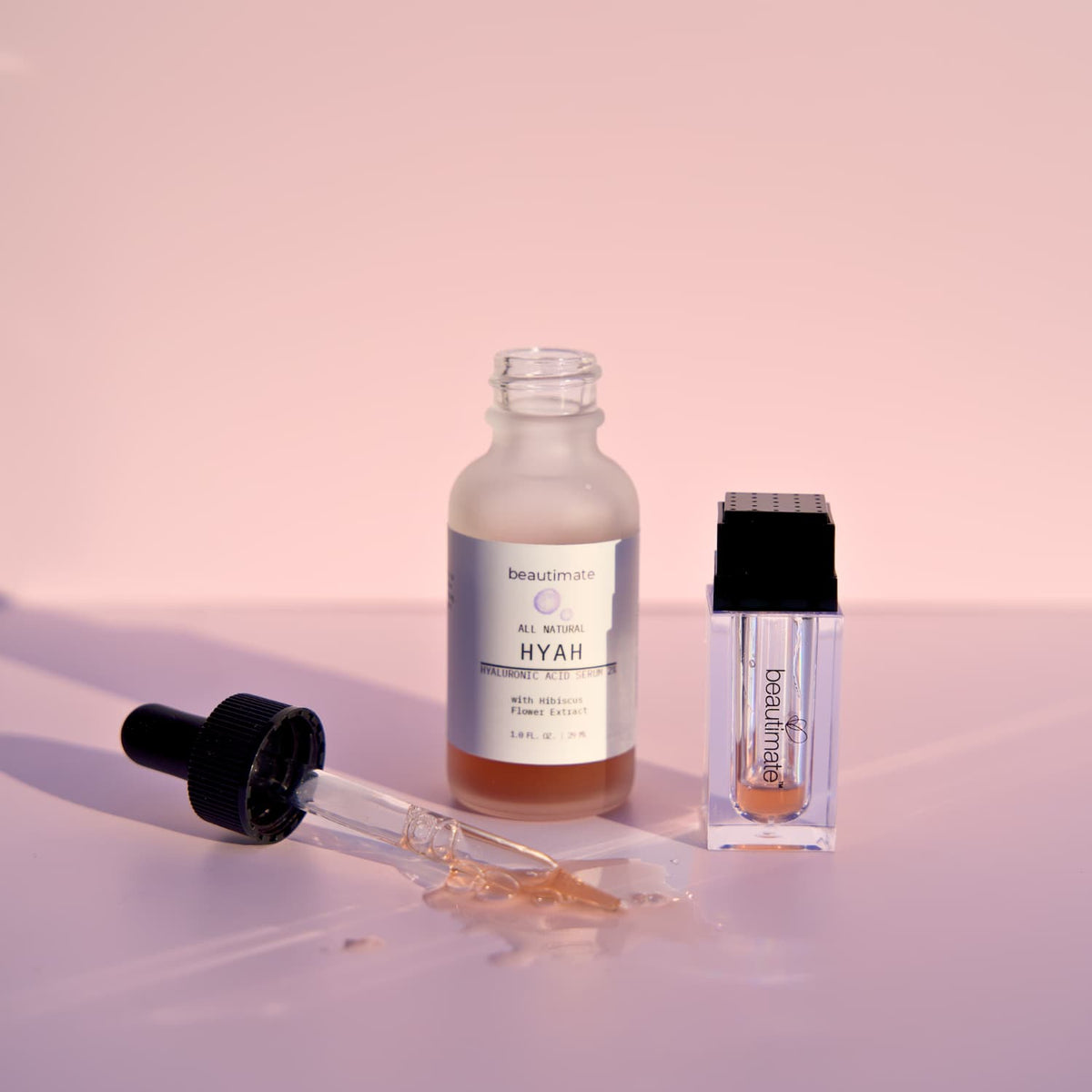 Beautimate Hydra Stamp displayed with Hyah Serum  a complete skincare routine

