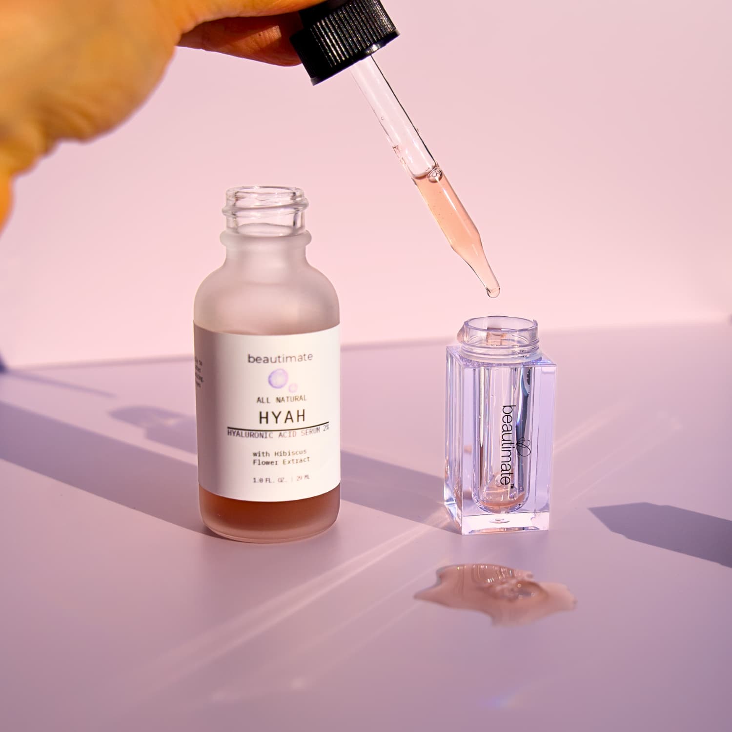 How to fill Beautimate Hydra Stamp with hyaluronic acid or peptide serum through the top opening
