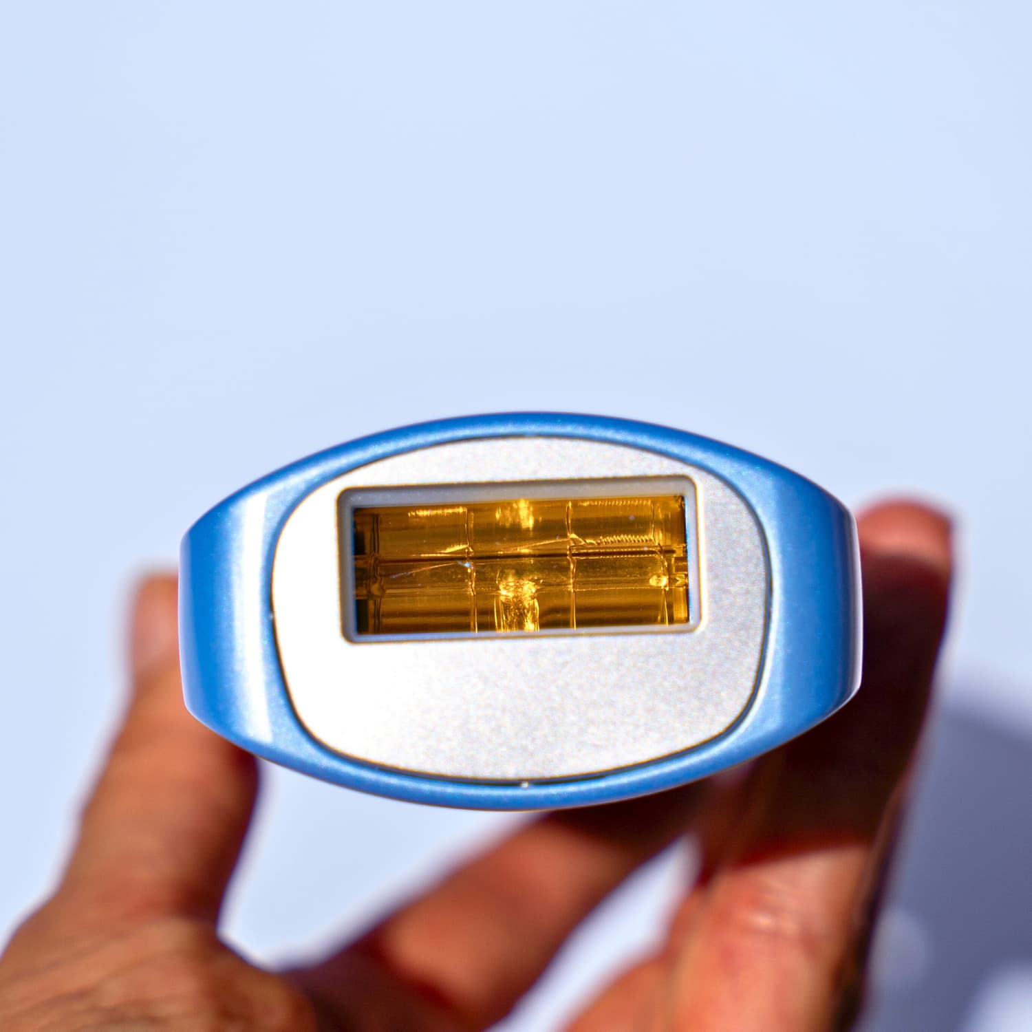 Close-up of Beautimate IPL Device's cooling plate for painless at-home hair removal