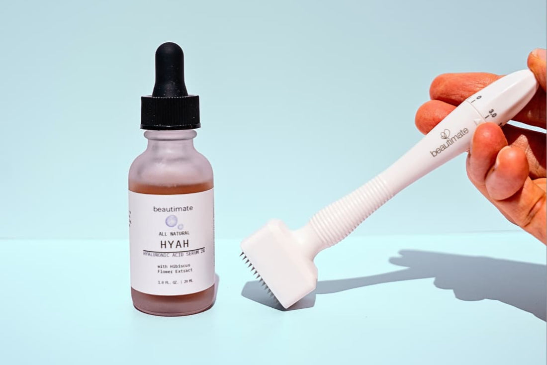 hyah serum and microneedling derma stamp beautimate
