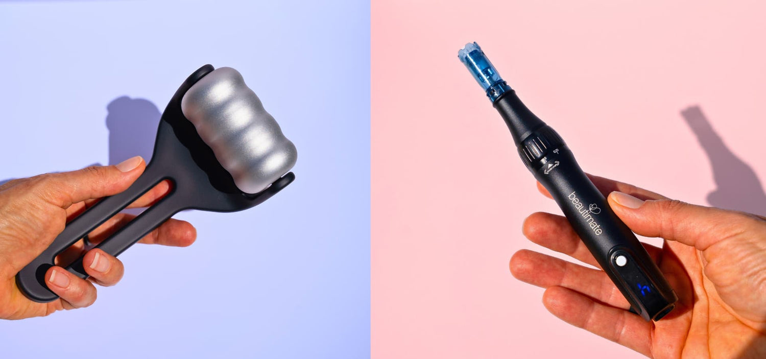 microneedle pen beautimate and metal ice roller 