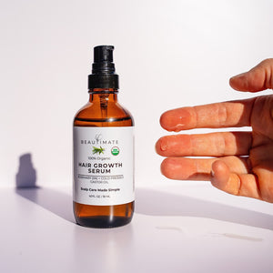 Beautimate certified organic hair serum blend of rosemary and castor oils
