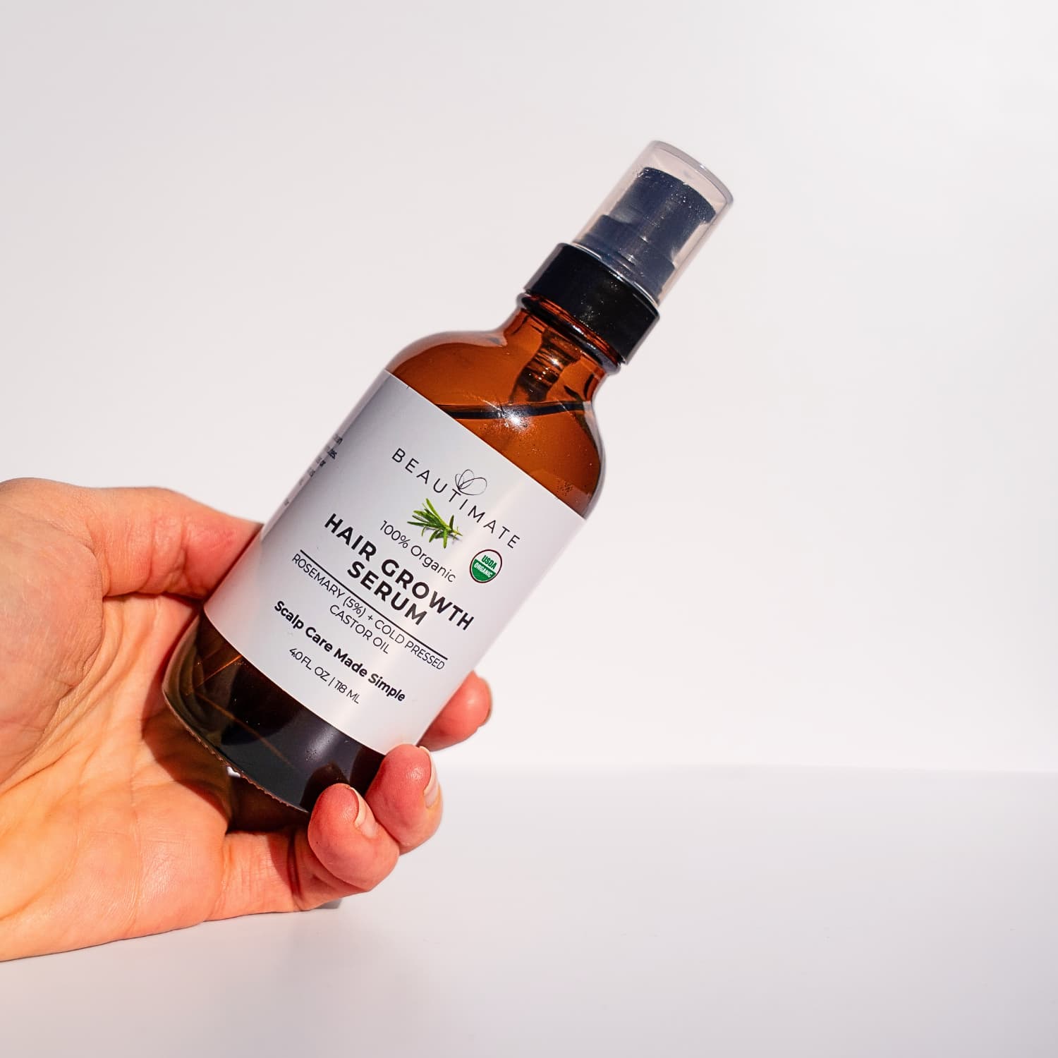 USDA Organic Beautimate Hair Growth Serum for fuller, thicker hair