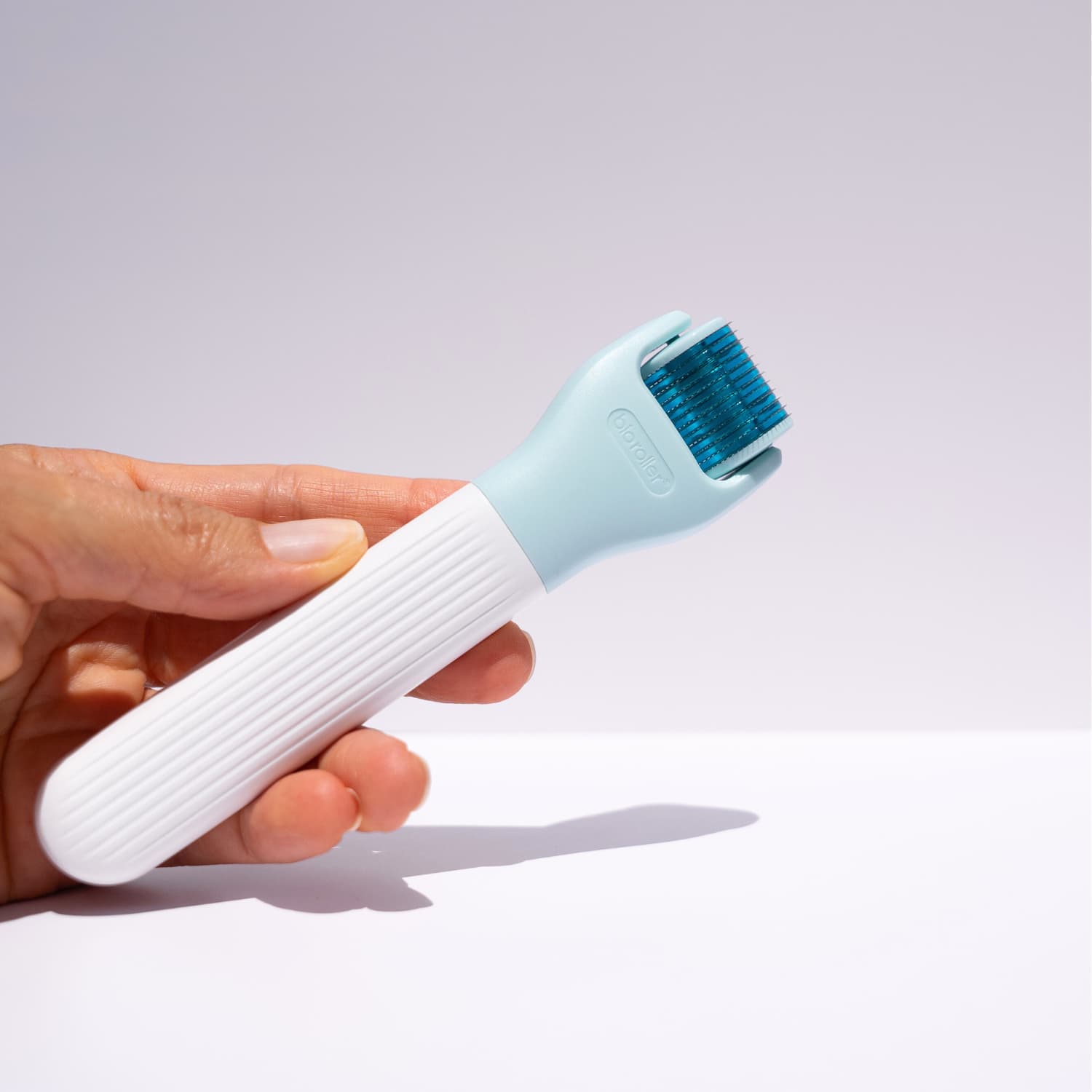 Close-up of Beautimate 0.5 mm microneedle roller head for at-home skin rejuvenation