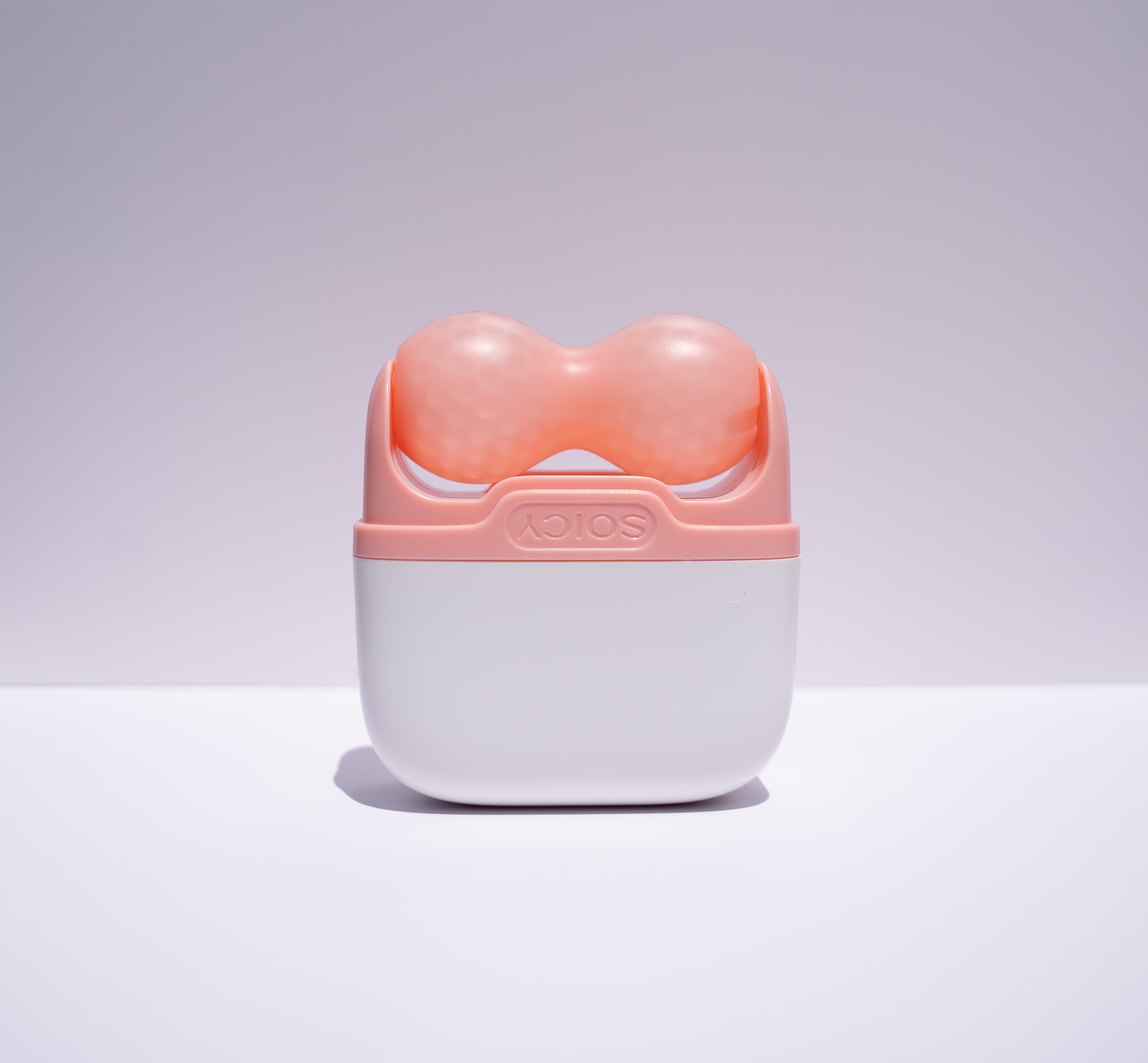 Beautimate cooling facial roller small heads for face and eyes peach