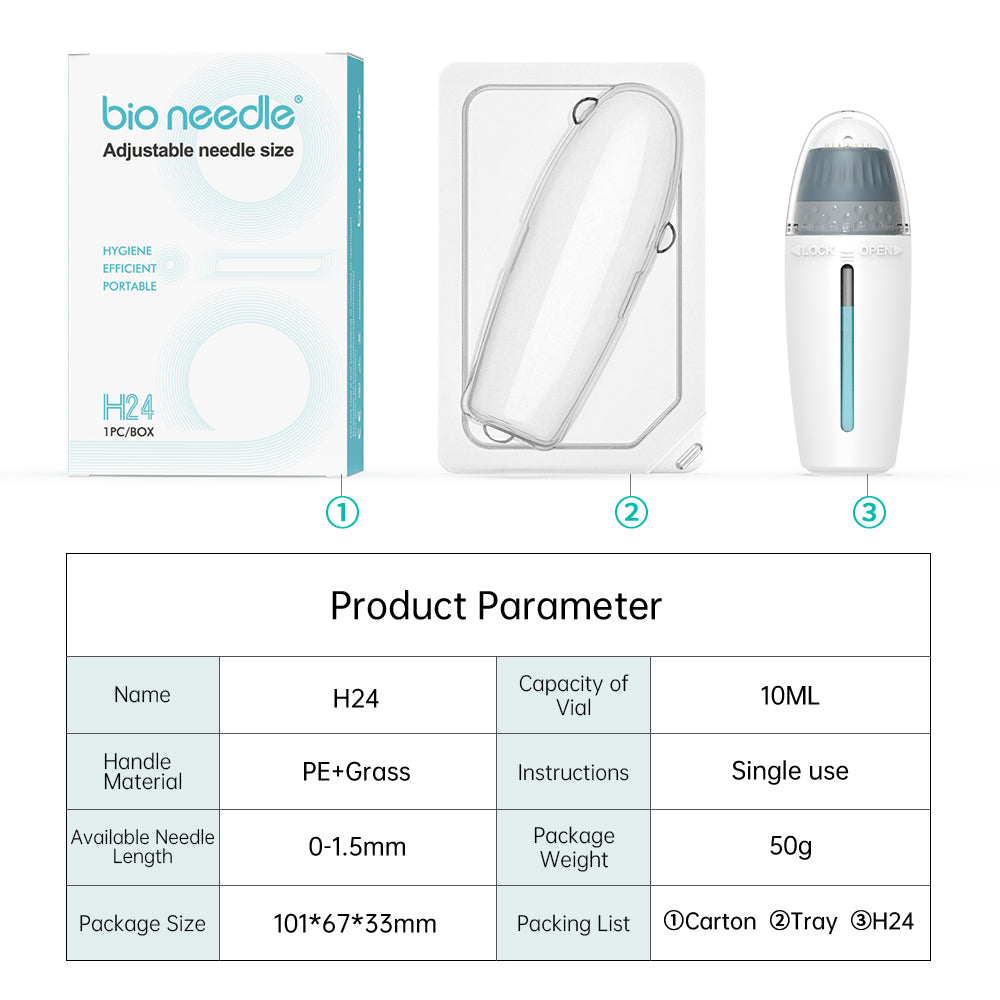 description of what comes in the box with hydra microneedle serum applicator